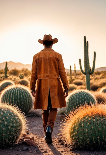 Cowboy in photorealistic environment