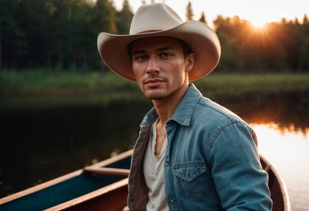 cowboy in photorealistic environment