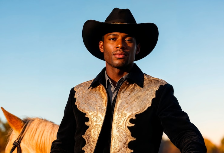 Free Photo cowboy in photorealistic environment