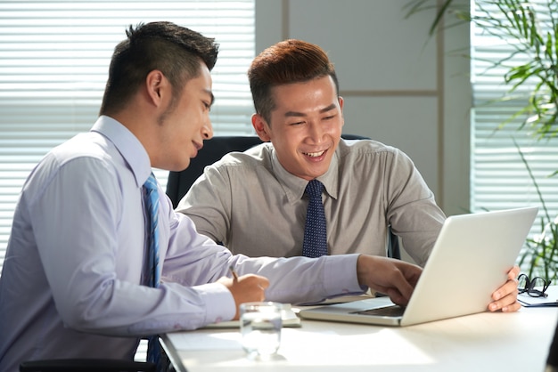 Coworker having meeting