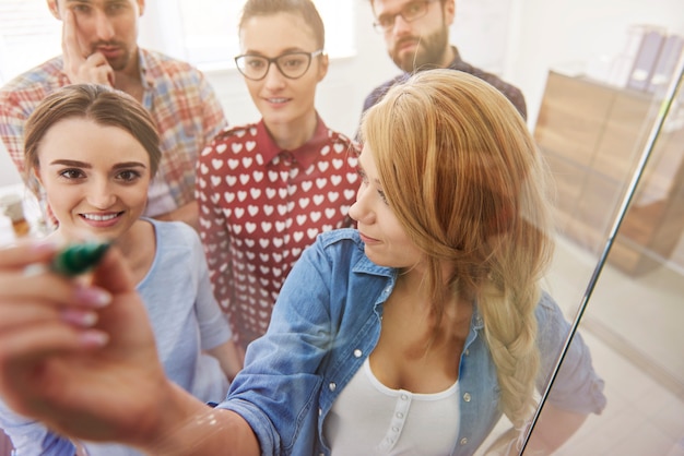 Collaboratori che lavorano in team. concetto di brainstorming