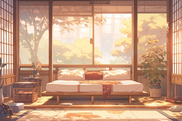 Free Photo cozy home interior in anime style