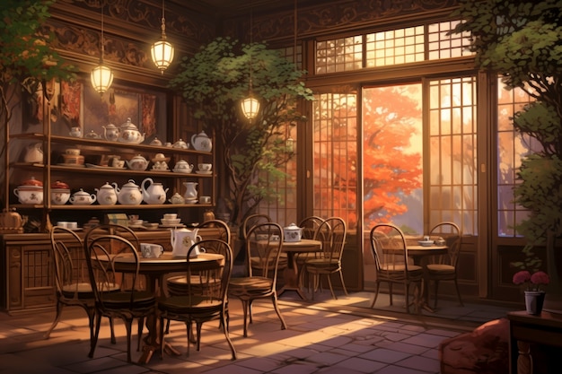 Free photo cozy home interior in anime style