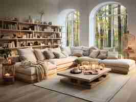 Free photo cozy and lively home interior design