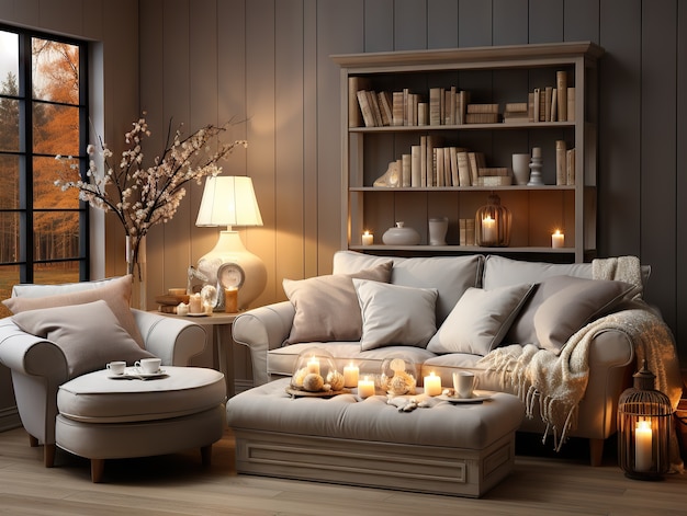 Free photo cozy and lively home interior design