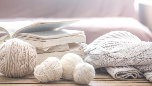 cozy warm still life in the living room