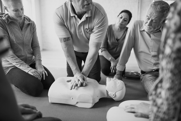 Free photo cpr first aid training concept