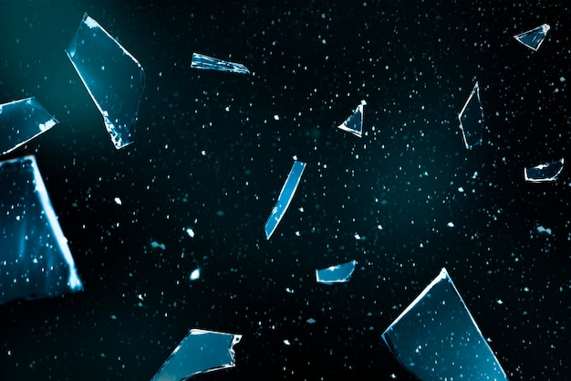 Free photo cracked glass in space background with design space