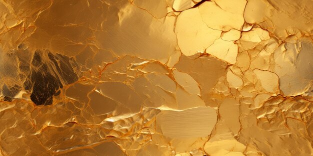 Cracked Gold Foil Texture Background