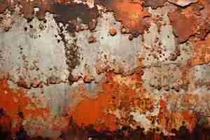 Free photo cracked and rusted orange paint texture