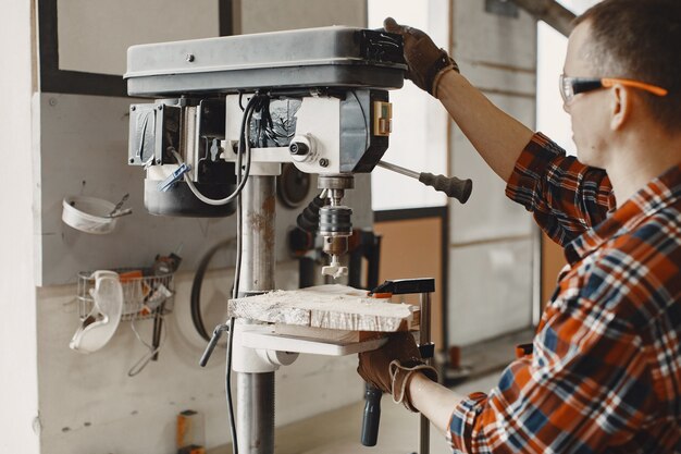 Craftsman using drill