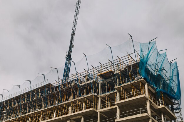 Crane over building