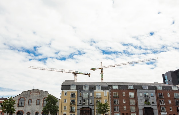 Free photo crane at construction site
