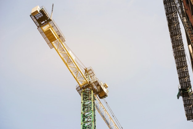 Crane placed on construction