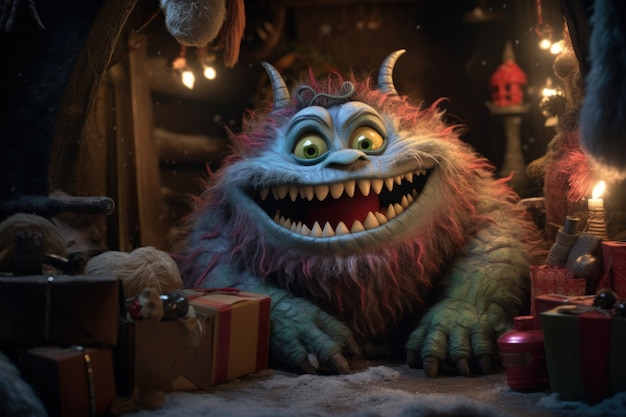 Foto gratuita creatura stravagante che illustra il grinch