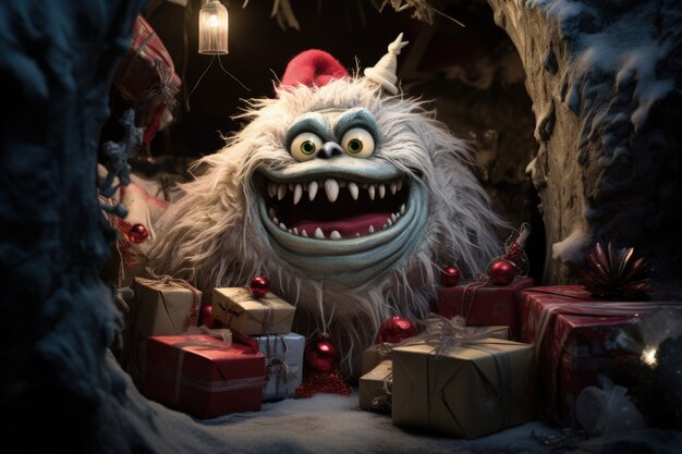 Foto gratuita creatura stravagante che illustra il grinch