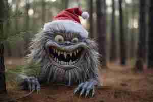 Free photo cranky creature illustrating the grinch