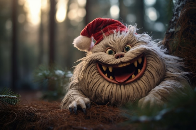Free photo cranky creature illustrating the grinch