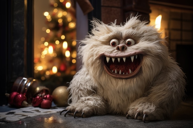 Free photo cranky creature illustrating the grinch