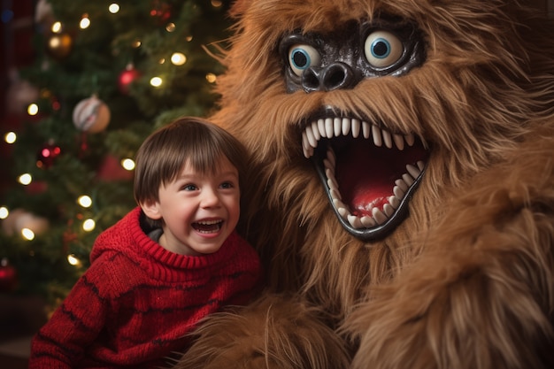 Free photo cranky creature illustrating the grinch