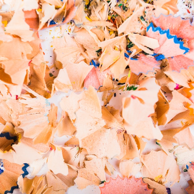 Crayon shavings lying in mess