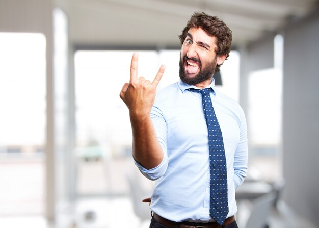 crazy businessman angry expression