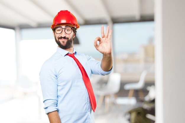 crazy businessman happy expression