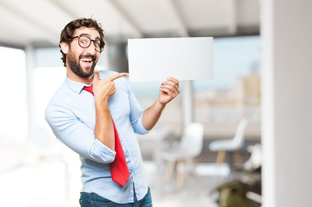 crazy businessman happy expression