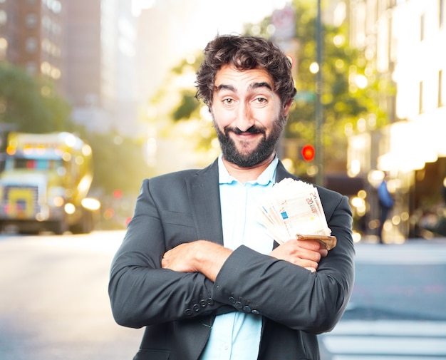 Free photo crazy businessman happy expression