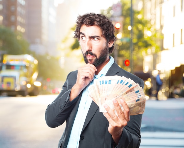 Free photo crazy businessman happy expression