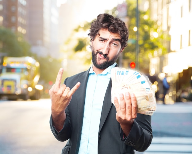 Free photo crazy businessman happy expression