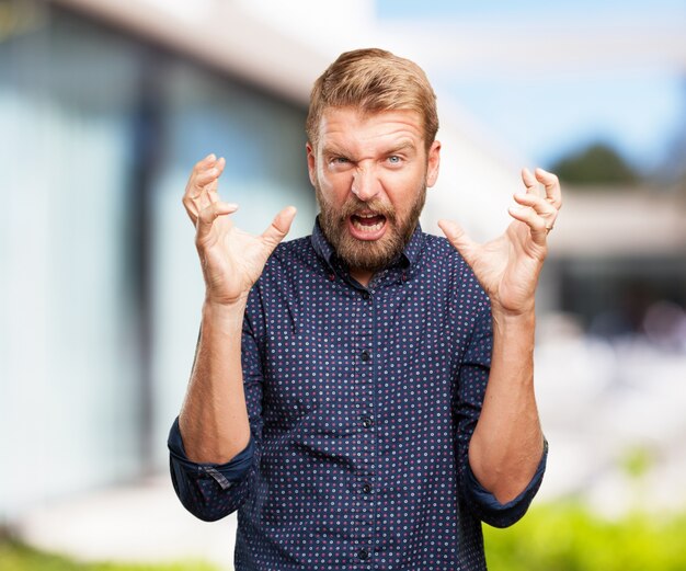 Free photo crazy businessman worried expression