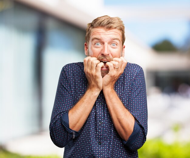 crazy businessman worried expression