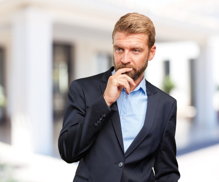 Free Photo crazy businessman worried expression