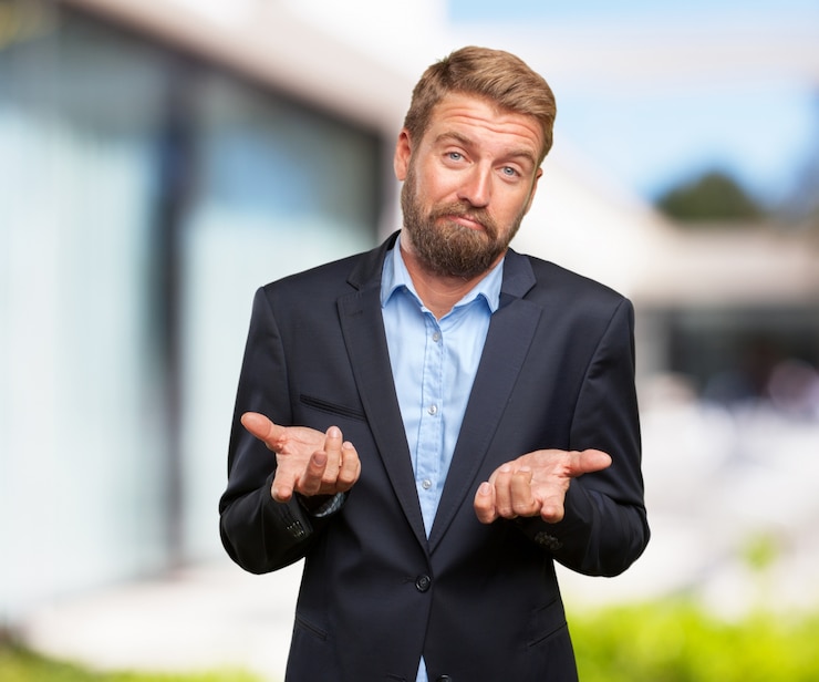 Free Photo crazy businessman worried expression
