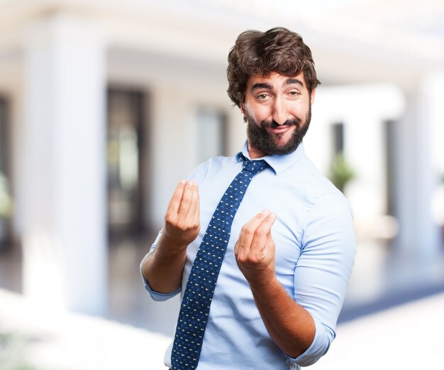 crazy businessman worried expression