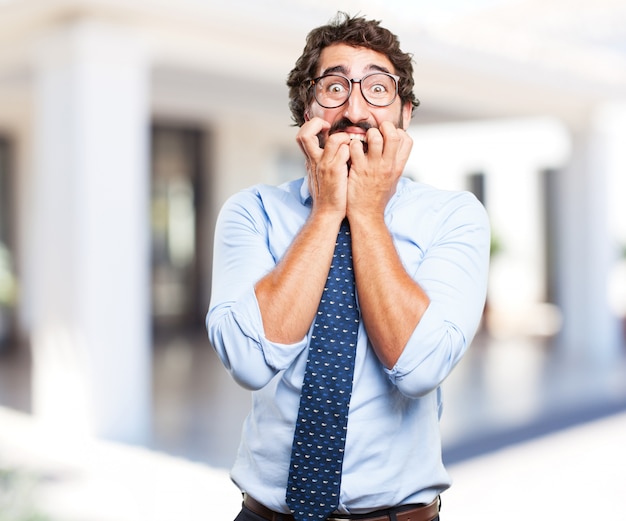 Free photo crazy businessman worried expression