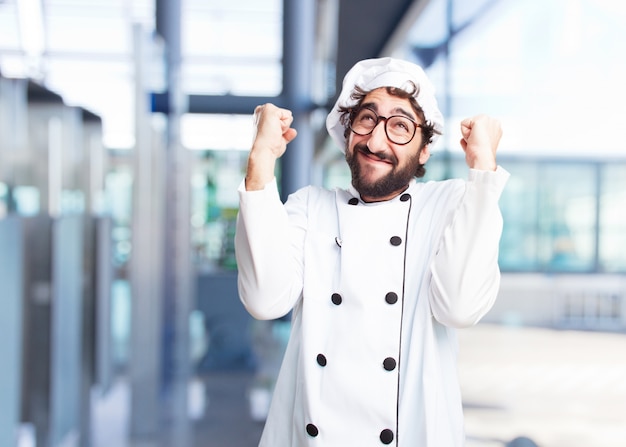 Free photo crazy chef happy expression