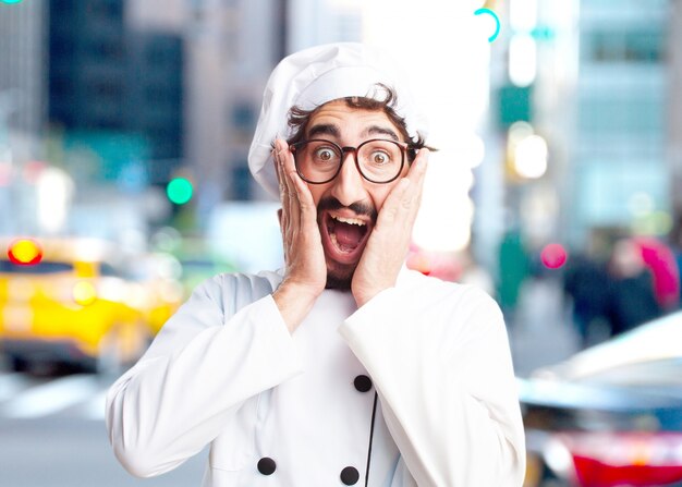 crazy chef surprised expression