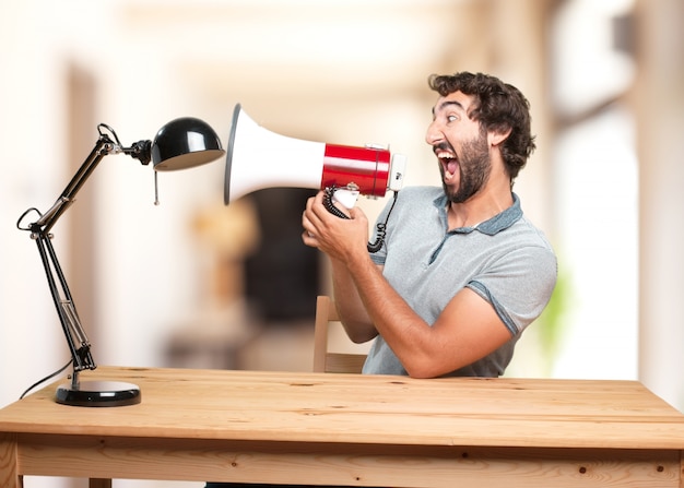 Free photo crazy man angry expression