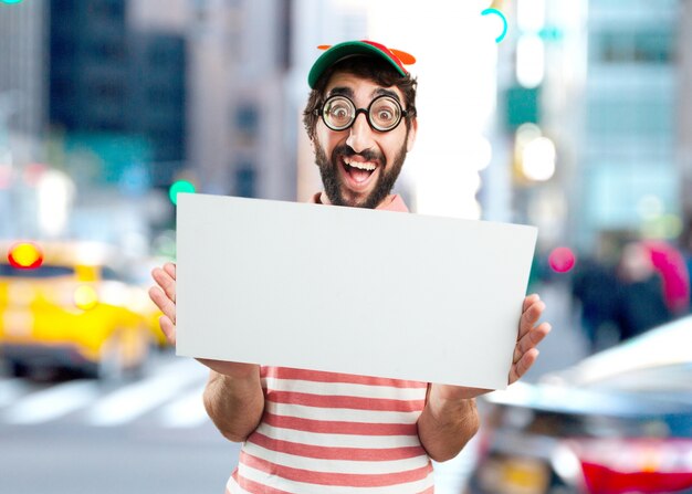 crazy young man surprised expression