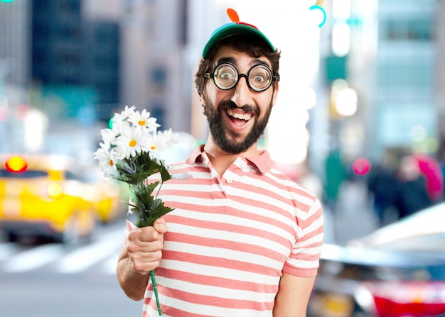 crazy young man surprised expression