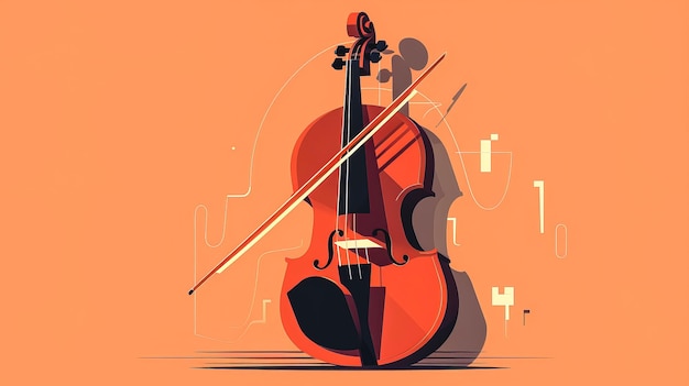 Free photo creative abstract illustration with double bass generative ai