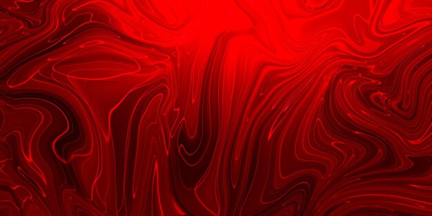 Creative abstract mixed red color painting with marble liquid effect panorama