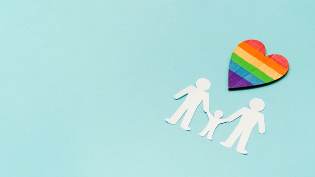 Creative arrangement for lgbt family concept with copy space