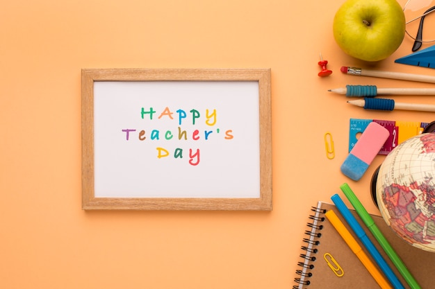 Free photo creative composition of teacher's day elements