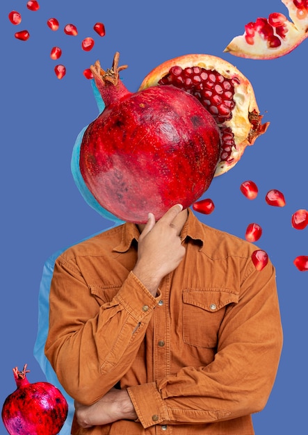 Foto gratuita composizione creativa con texture di frutta e colori vivaci