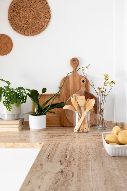 Free photo creative fengshui practice kitchen arrangement