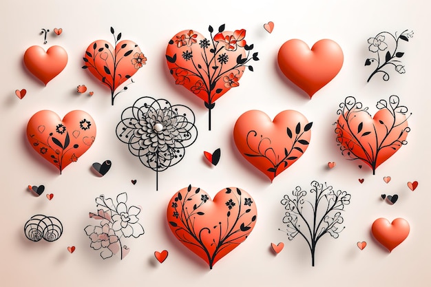 발렌타인 데이를 위한 크리에이티브 하트 포스트카드 디자인