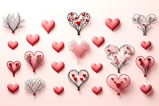 Творческий дизайн открытки с сердцами на День святого Валентина